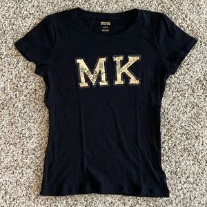 Michael Kors short-sleeved black t-shirt with sequin logo, size S